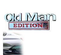 Represeint Old Man Edition Car Emblem, Metal Nameplate Funny Decal, 3D Metal Sticker Badge, for Cars Truck SUV Side Or Rear Tailgate Name Plate Sticker (Style B,1PCS)