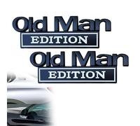Represeint Old Man Edition Car Emblem, Metal Nameplate Funny Decal, 3D Metal Sticker Badge, for Cars Truck SUV Side Or Rear Tailgate Name Plate Sticker (Style D,2PCS)