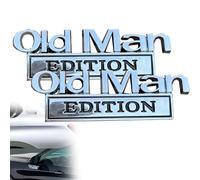 Represeint Old Man Edition Car Emblem, Metal Nameplate Funny Decal, 3D Metal Sticker Badge, for Cars Truck SUV Side Or Rear Tailgate Name Plate Sticker (Style A,2PCS)