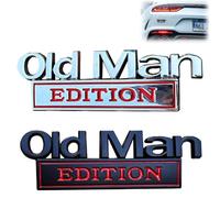 Represent Old Man Edition Car Emblem, 3D Metal Badge Car Stickers & Decals for Cars, SUVs, Trucks - Fits Fender or Rear Tailgate Bumper Nameplate Stickers (C-2PCS)