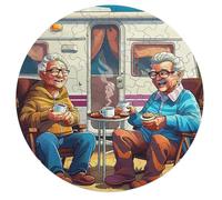 Representa una Pareja anciana Feliz sentada 68 Piezas Rompecabezas Decorativo Hogar Animales Formas Irregulares Puzzle Niños Habilidad Desafiante Decoración Antiestrés 68 PCS