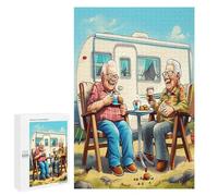 Representa una Pareja anciana Feliz sentada Puzzle 1000 Piezas Construir 3D MaquetasRompecabezas Educativo para Niños A 12 AñosAdultos DIY Creativo Aliviar Estrés Decoración1000 PCS