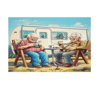 Representa una Pareja anciana Feliz sentada Puzzle 1000 Piezas Desafío Impossible Extremo Rompecabezas para Adultos Aliviar Estrés Decoración Hogar 3D Maquetas Construir 1000 PCS