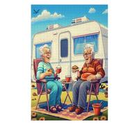 Representa una Pareja anciana Feliz sentada Puzzle 1000 Piezas Educativo Familiar Rompecabezas 3D para Toda La Familia Aliviar Estrés Decoración Hogar Portátil 1000 PCS