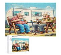 Representa una Pareja anciana Feliz sentada Puzzle 1000 Piezas Entretenimiento CreativoRompecabezas Familiar 3D para Familia Juguete Educativo DIY Moderno Maquetas Construir 1000 PCS