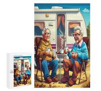 Representa una Pareja anciana Feliz sentada Puzzle 1000 Piezas Estera Portátil 3DRompecabezas para Familia DIY Creativo Aliviar Estrés Decoración del Hogar Maquetas Construir 1000 PCS