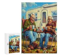 Representa una Pareja anciana Feliz sentada Puzzle 300 Piezas Entretenimiento CreativoRompecabezas Familiar 3D para Familia Juguete Educativo DIY Moderno Maquetas Construir 300 PCS