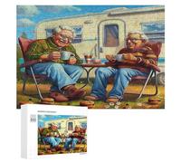 Representa una Pareja anciana Feliz sentada Puzzle 300 Piezas Juguete Educativo 3DRompecabezas Impossible para Adultos Y Niñas A 14 Años Decoración Hogar DIY Creativo Familiar 300 PCS