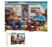 Representa una Pareja anciana Feliz sentada Puzzle 300 Piezas Juguete Educativo Familiar3D Rompecabezas para Niños A 14 Años Y Adultos Desafío Impossible DIY Creativo 300 PCS