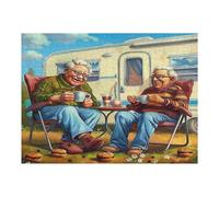 Representa una Pareja anciana Feliz sentada Puzzle 500 Piezas Desafío Impossible Extremo Rompecabezas para Adultos Aliviar Estrés Decoración Hogar 3D Maquetas Construir 500 PCS