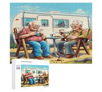 Representa una Pareja anciana Feliz sentada Puzzle 500 Piezas Familiar Toda La FamiliaRompecabezas 3D Colorido para Hombres Y Mujeres Aliviar Estrés DIY Creativo Decoración Hogar 500 PCS