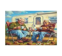 Representa una Pareja anciana Feliz sentada Puzzles 1000 Piezas Aliviar Estrés Familiar Rompecabezas para Adultos Desafío Intelectual 3D DIY Creativo Decorativo 1000 PCS