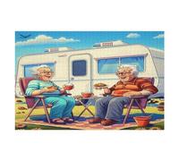 Representa una Pareja anciana Feliz sentada Puzzles 1000 Piezas Maquetas Educativas Detalladas Rompecabezas para Familia Construir DIY Aliviar Estrés Decoración Hogar 1000 PCS