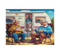 Representa una Pareja anciana Feliz sentada Puzzles 500 Piezas Aliviar Estrés Familiar Rompecabezas para Adultos Desafío Intelectual 3D DIY Creativo Decorativo 500 PCS