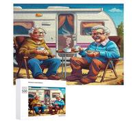 Representa una Pareja anciana Feliz sentada Puzzles 500 Piezas Decoración Hogar 3DObra De Arte Rompecabezas Impossible para Adultos Y Niños A 12 Años DIY Moderno Aliviar500 PCS