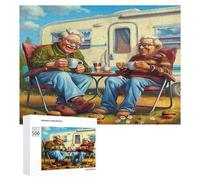 Representa una Pareja anciana Feliz sentada Puzzles 500 Piezas Impossible 3DDesafío Intelectual Rompecabezas para Hombres Y Mujeres A 14 Años DIY Moderno Decoración 500 PCS