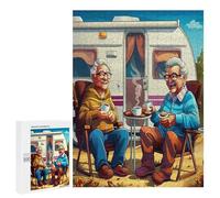 Representa una Pareja anciana Feliz sentada Puzzles 500 Piezas Mujeres Y Hombres 14 AñosDesafío Impossible Rompecabezas 3D DIY Creativo Aliviar Estrés Decoración Hogar 500 PCS