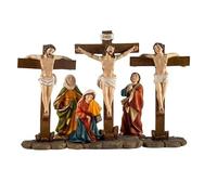 Representacion de la Crucifixion de Jesus Entre Ladrones de 14 cm