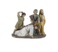 Representacion del Via Crucis de Jesus Cargando la Cruz de Resina Pintado a Mano de 11 cm