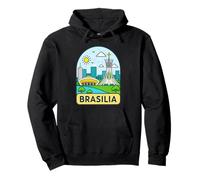 Representación vibrante de los monumentos de la ciudad de Brasilia Sudadera con Capucha