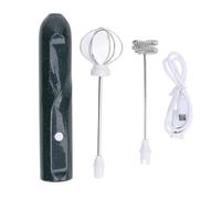 Representadora de leche portátil recargable con 2 cabezas de batidora ABS ABS Cargo USB de acero inoxidable Conjuiciador de bebidas de espuma rápidamente cremosa para Lattes (Verde)