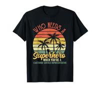 Representante de Servicio al Cliente Funny Vintage Superhero Camiseta