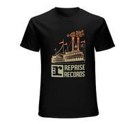 Reprise Records Riverboat Retro Record Label Ultra Unisex 100% Cotton Short-Sleeve T-Shirts Black XXL