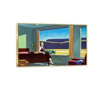Reproducción de arte de pared de lienzo de Edward Hopper en lienzo Western Motel Print on Canvas Impressionist Painting para sala de estar Decoración de la sala 35x55cm(14x22in) enmarcado