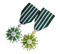 Reproducción de Las Insignias de Arte y Literatura Francesas Medalla Conmemorativa Medalla de Oficial Caballero(Green)