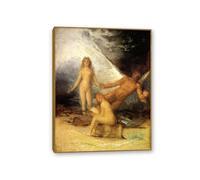 Reproducción de pinturas famosas de Francisco Goya en lienzo Bosquejo de la verdad rescatada por el tiempo Impresión en Lienzo cuadros decoracion Dormitorio oficina baño 90x70cm Marco de teca