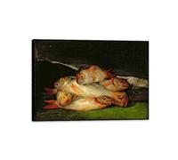 Reproducción de pinturas famosas de Francisco Goya en lienzo Naturaleza muerta con marco de teca Dorada Impresión en Lienzo cuadros decoracion Dormitorio oficina baño 55x40cm(22x16in)Marco negro