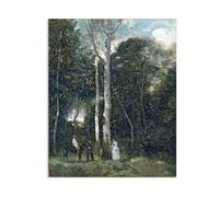 Reproducciones de Pinturas al óleo Jean-Baptiste-Camille Corot El parque de los leones en Port-Marly cuadros pinturas famosas Paisajes poster Decoración de Pared para Salón70x60cm(28x24in)Sin marco