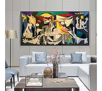 Reproducciones famosas Guernica de Picasso Pinturas en lienzo Carteles e impresiones Cuadros Cuadro de arte de pared para decoración del hogar Marco interior de 60x145cm (24''x57 '')