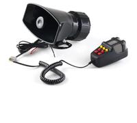 Reproductor Altavoces Audio Altavoz De Coche con Micrófono Sirena Ruidosa para Motocicleta, Vehículo, Camión, Alarma Advertencia, Plástico para Policía, Bomberos, Sonido 5/7 DC