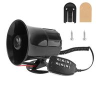 Reproductor Altavoces Audio Megáfono con Alarma De Advertencia Coche, Altavoz Multitono 120DB, Aire 6 Tonos, 12V, 100W, Sirena Policía, para