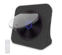 Reproductor CD Bluetooth Portátil, Reproductor De Música CD con Pantalla LED Y 6 Ajustes De Temporizador, 5 Formatos, Bluetooth 5.0 Audio HiFi Estéreo, para Hogar Oficina Black