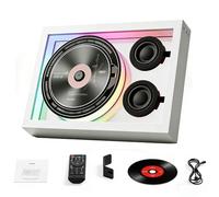 Reproductor CD BT, Reproductor MúSica Sobremesa para Montaje Pared con Mando Distancia Y Compatible con CD, Tarjeta TF Y Radio FM, Reproductor CD PortáTil PequeñO Estilo Vintage,A