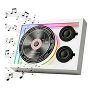 Reproductor CD con Altavoz BT Y Control Remoto, Marco Fotos Decorativo con MúSica, Reproductor CD PortáTil PequeñO Estilo Vintage con USB, TF, Recargable Y Montable Pared,A