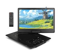 Reproductor CD/DVD portátil de 17,5'' con pantalla HD giratoria de 15,6'', compatible con CD/MP3/USB/tarjetas SD, con batería y sonido estéreo, para uso en el coche o como unidad externa para la telev