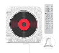 Reproductor CD PortáTil con Radio FM USB ReproduccióN Tarjeta TF Pantalla Led Y Control Remoto Reproductor CD Montable Pared Reproductor MúSica con Cubierta Antipolvo para Hogar Oficina(White)