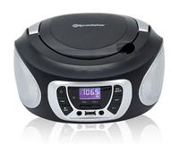 Roadstar CDR-365U/SL Radio CD Player Portátil Digital FM PLL, Boombox Reproductor CD, CD-R, CD-RW, CD-MP3, Puerto USB, Stereo, AUX-IN, Salida de Auriculares, Negro / Plata