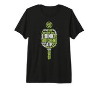 Reproductor de Bebidas Pickleball Life Paddle Word Cloud Camiseta Premium