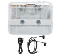 Reproductor de Casete Bluetooth, TON007B ABS Reproductor de Casete Inalámbrico Estéreo con Función Inversa Automática con Auriculares (Blanco)