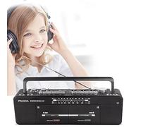 Reproductor de casete Boombox, reproductor de cinta doble, radio FM/SW/WM portátil, reproducción de tarjetas MP3/USB/TF, transcripción de grabación con un solo clic