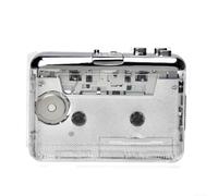 Reproductor de casete portátil de carcasa transparente, convertidor de audio de cinta a MP3, con puerto USB C, sonido estéreo, reproductor de audio musical