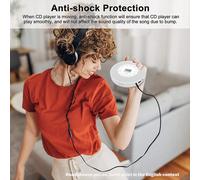 Reproductor de CD Bluetooth Sistema de sonido estéreo portátil Reproducción recargable CD/CD-R/CD-RW/MP3 Entrada auxiliar USB Toma de auriculares