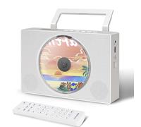 Reproductor de CD con Bluetooth, Reproductor de CD portátil, Radio FM, Altavoces Bluetooth, Reproductor de música multifunción de CD para la música, con temporiz, Cubierta de Polvo, Control Remoto