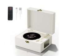 Reproductor de CD con mando a distancia, batería de 3600 mAh, color blanco