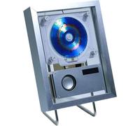 Reproductor de CD con marco musical, marco de fotos decorativo for CD de pared con pantalla LED y altavoces, salida Bluetooth 5.1/USB/AUX de 3,5 mm, control remoto for decoración de hogar(Silver)