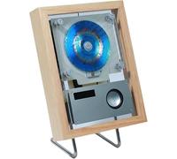 Reproductor de CD con marco musical, marco de fotos decorativo for CD de pared con pantalla LED y altavoces, salida Bluetooth 5.1/USB/AUX de 3,5 mm, control remoto for decoración de hogar(Beige)